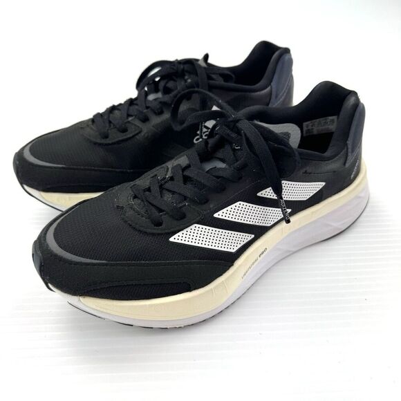 Adidas Adizero Boston 10 Womens Size 5 Black White Running Shoes Lightstrike Pro - Picture 1 of 14